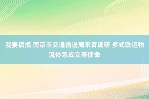 我要搞搞 南京市交通输送局来青调研 多式联运物流体系成立等使命