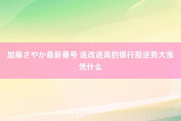 加藤さやか最新番号 连改进高的银行股逆势大涨凭什么