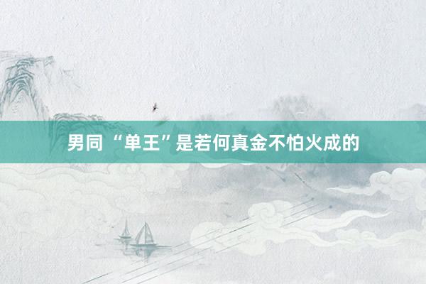 男同 “单王”是若何真金不怕火成的
