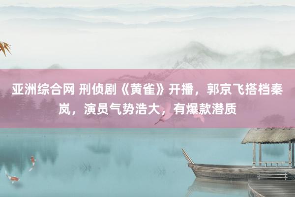 亚洲综合网 刑侦剧《黄雀》开播，郭京飞搭档秦岚，演员气势浩大，有爆款潜质