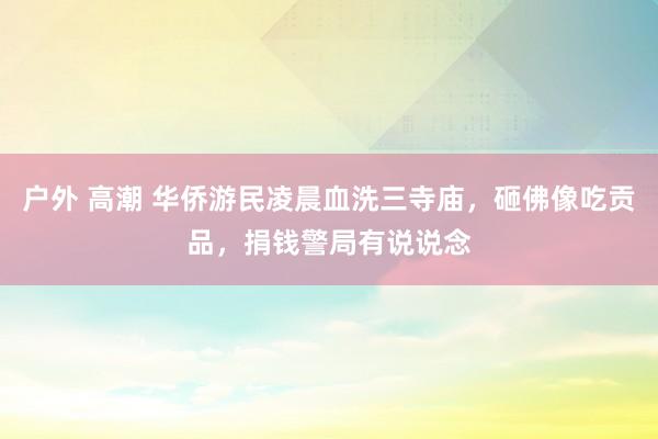 户外 高潮 华侨游民凌晨血洗三寺庙，砸佛像吃贡品，捐钱警局有说说念