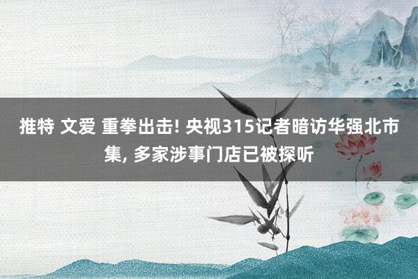 推特 文爱 重拳出击! 央视315记者暗访华强北市集, 多家涉事门店已被探听
