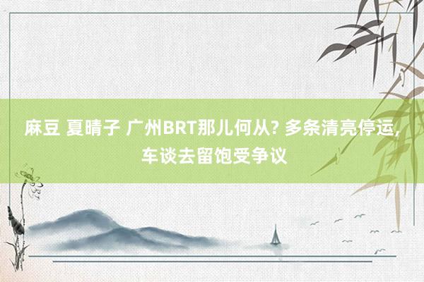 麻豆 夏晴子 广州BRT那儿何从? 多条清亮停运, 车谈去留饱受争议