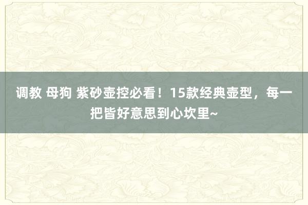 调教 母狗 紫砂壶控必看！15款经典壶型，每一把皆好意思到心坎里~