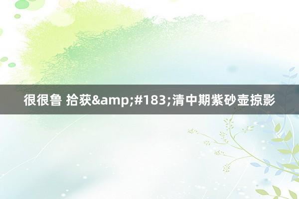 很很鲁 拾获&#183;清中期紫砂壶掠影